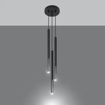 Lampa wisząca MOZAICA 3P czarna/chrom