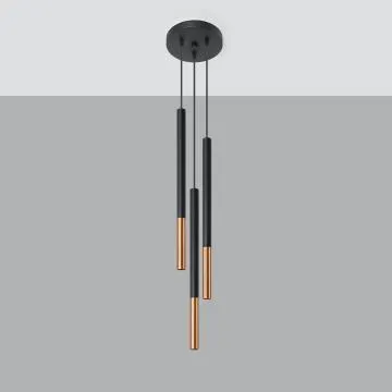 Lampa wisząca MOZAICA 3P czarna/miedź
