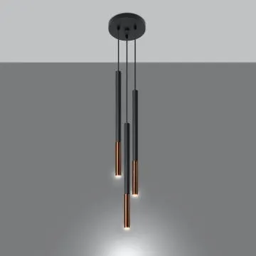 Lampa wisząca MOZAICA 3P czarna/miedź