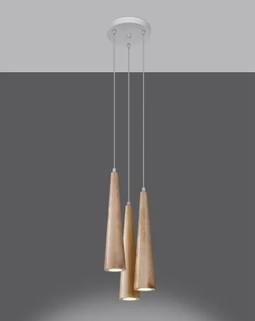 Lampa wisząca SULA 3P drewniana