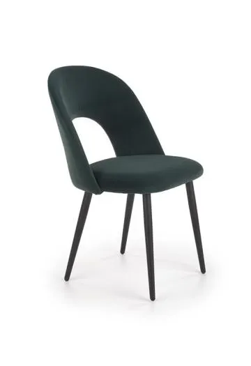 Krzesło tapicerowane K384 VELVET ciemno zielone