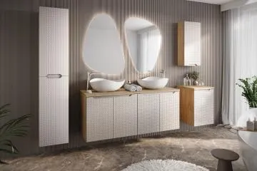 Szafka łazienkowa LUXOR BEIGE 81-30-1D 30cm dąb olejowany/beżowa