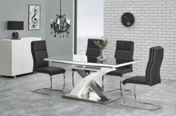 Stół SANDOR 2 160(220)x90 czarny/biały rozkładany