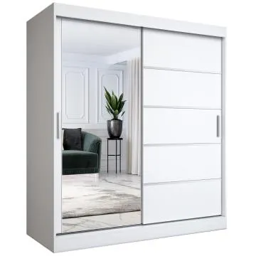 Szafa przesuwna MODUO COMFORT 3 180 biała mat z lustrem 