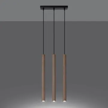 Lampa wisząca PASTELO 3L drewniana