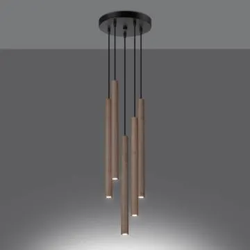 Lampa wisząca PASTELO 5P drewniana