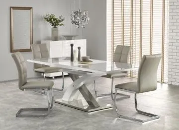 Stół SANDOR 2 160(220)x90 szary/biały rozkładany