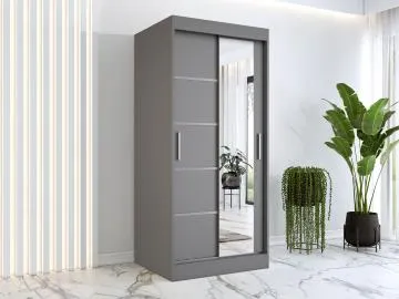 Szafa przesuwna MODUO COMFORT 2 90 antracyt z lustrem