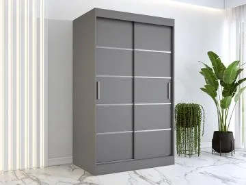 Szafa przesuwna MODUO COMFORT 120 antracyt z listwami