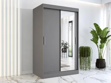 Szafa przesuwna MODUO COMFORT 120 antracyt z lustrem po prawej