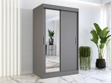 Szafa przesuwna MODUO COMFORT 120 antracyt z lustrem po lewej
