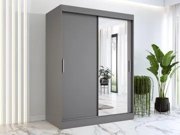 Szafa przesuwna MODUO COMFORT 150 antracyt z lustrem po prawej