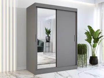 Szafa przesuwna MODUO COMFORT 150 antracyt z lustrem po lewej