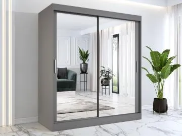 Szafa przesuwna MODUO COMFORT 180 antracyt z dwoma lustrami