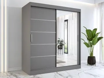 Szafa przesuwna MODUO COMFORT 2 180 antracyt z lustrem