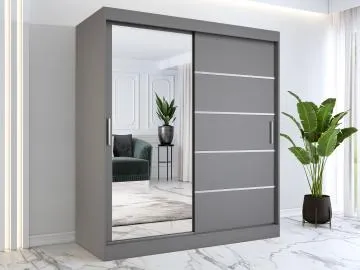 Szafa przesuwna MODUO COMFORT 3 180 antracyt z lustrem
