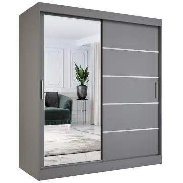 Szafa przesuwna MODUO COMFORT 3 180 antracyt z lustrem