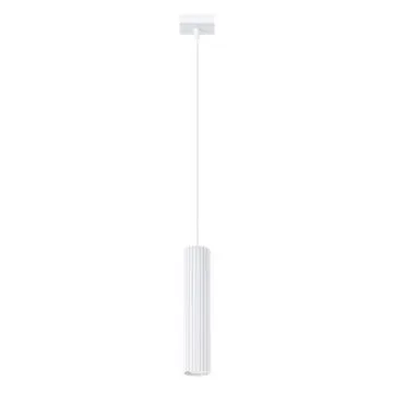 Lampa wisząca KARBON 1 biała ryflowana