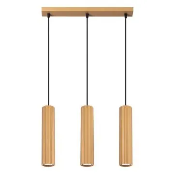 Lampa wisząca KARBON 3L złota ryflowana