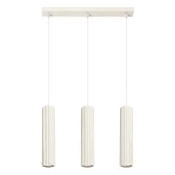 Lampa wisząca KARBON 3L beżowa ryflowana