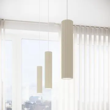 Lampa wisząca KARBON 3L beżowa ryflowana