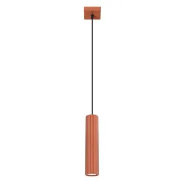 Lampa wisząca KARBON 1 ochra czerwona ryflowana