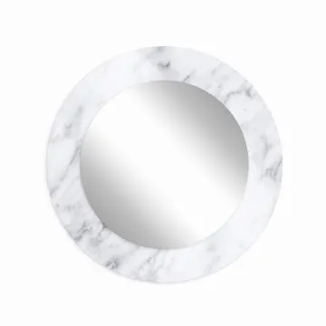 Lustro okrągłe MORENA WHITE MARBLE 100cm biały marmur