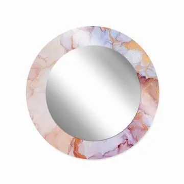 Lustro okrągłe MORENA PINK MARBLE 100cm różowe