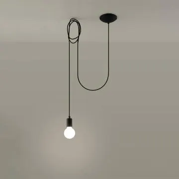 Lampa wisząca EDISON 1 LONG czarna
