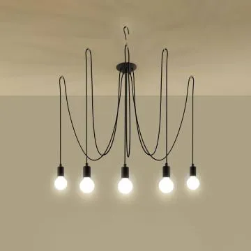 Żyrandol EDISON 5 czarny