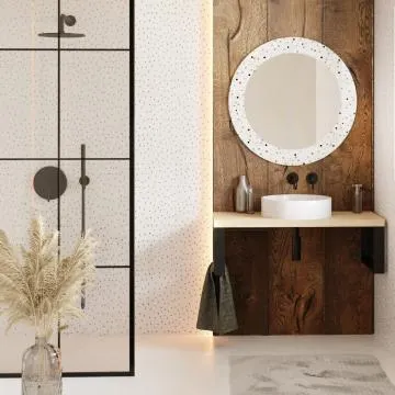 Lustro okrągłe MORENA DOTS 70cm białe