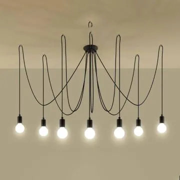 Żyrandol EDISON 7 czarny