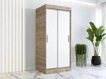 Szafa przesuwna MODUO COMFORT 90 dąb sonoma/biała mat gładka