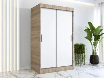 Szafa przesuwna MODUO COMFORT 120 dąb sonoma/biała mat gładka