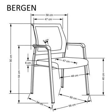 Krzesło biurowe BERGEN czarne