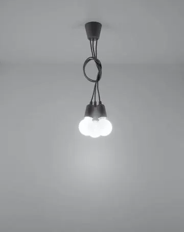 Lampa wisząca DIEGO 3 szara