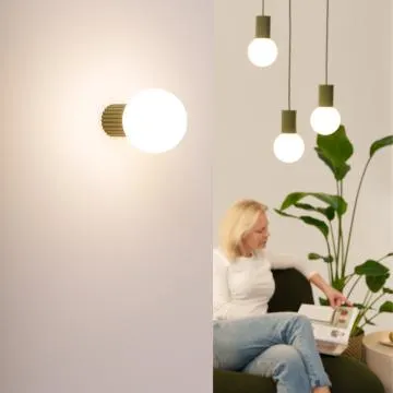 Kinkiet HALO zielony oliwkowy IP44 ryflowany