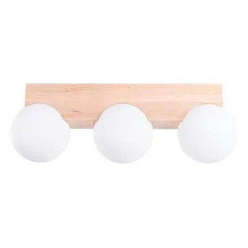 Plafon BULBO 3 naturalne drewno