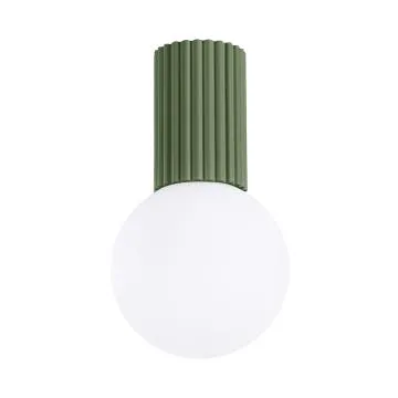 Plafon HALO zielony oliwkowy IP44 ryflowany
