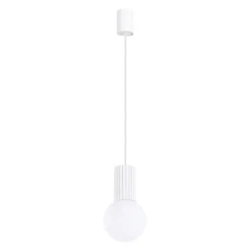 Lampa wisząca HALO 1 biała ryflowana
