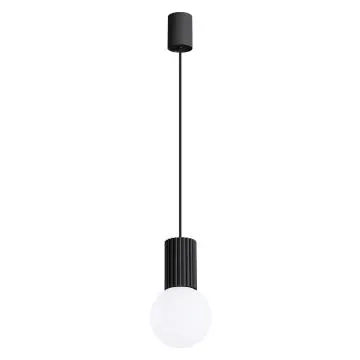 Lampa wisząca HALO 1 czarna ryflowana