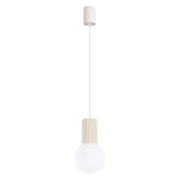 Lampa wisząca HALO 1 beżowa ryflowana