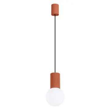Lampa wisząca HALO 1 ochra czerwona ryflowana