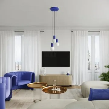 Lampa wisząca HALO 3P ultramaryna ryflowana