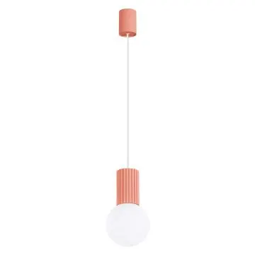 Lampa wisząca HALO 1 brzoskwiniowa ryflowana