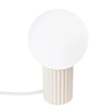 Lampa biurkowa HALO beżowa ryflowana