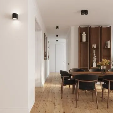 Kinkiet AURA czarny G9 ryflowany