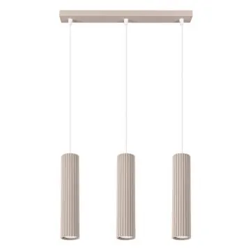 Lampa wisząca KARBON 3L taupe ryflowana