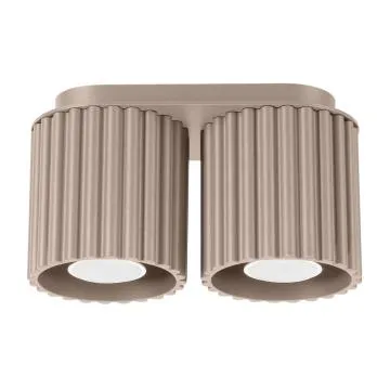 Plafon dwupunktowy AURA 2 taupe GU10 ryflowany