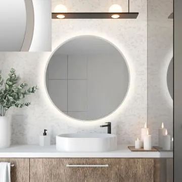 Lustro łazienkowe ZIRCON BETON 50 z oświetleniem LED